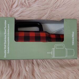 Brand New MY EVERGREEN STAINLESS STEEL TUMBLER W/BUILT-IN STOPPER STRAW